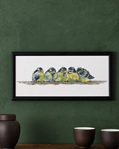 北欧Permin of Copenhagen【 アオガラ 】 クロスステッチ 刺繍 キット デンマーク ペルミン 初心者から中級者向き