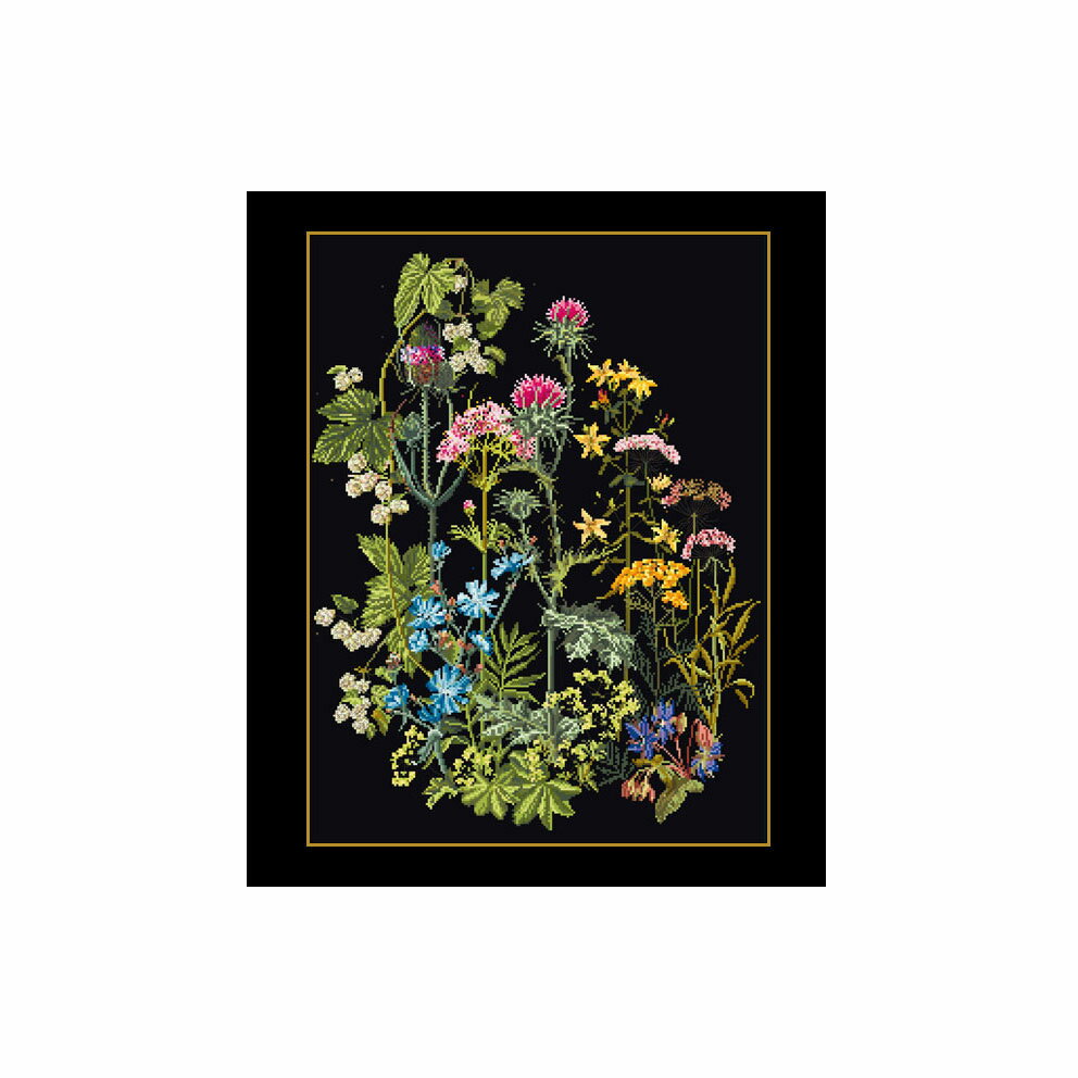 テア　グーベルヌール　クロスステッチ刺繍キット 【Herb Panel】中級者ー上級者向き ☆お取り寄せキッ..