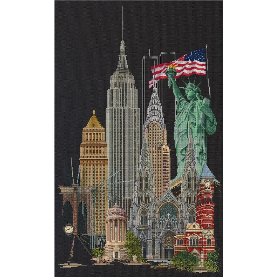 テア　グーベルヌール　クロスステッチ刺繍キット 【New York】中級者ー上級者向き ☆お取り寄せキット（納期は30-90日程度）