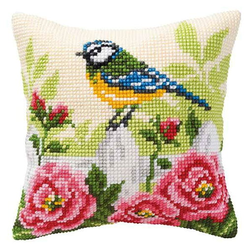ベルバコ クロスステッチ 刺繍キット 【花と小鳥のクッション】 動物 ベルギー ベルバコ クロスステッチ 刺繍キット 【花と小鳥のクッション】 動物 ベルギー