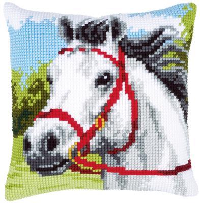 ベルバコ クロスステッチ 刺繍キット 【WHITE HORSEのクッション】 動物　ベルギー