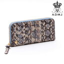 admj 財布 長財布 ラウンドファスナー エーディーエムジェイ アクセソワ ラウンドウォレット SNAKE LEATHER ROUND WALLET レディース 本革 23WS06010