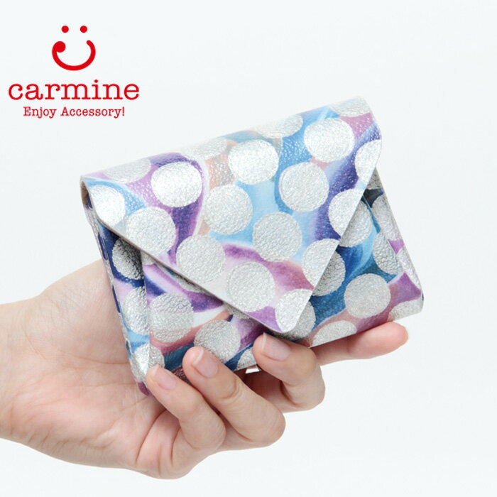 Rakuten - 【クーポン】カーマイン 財布 CARMINE ミニ財布 コンパクト 二つ折り財布 ミニウォレット レザー クリアドット レディース 個性 LMWCDTW ★