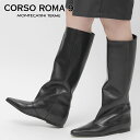 【クーポン】【30%OFF】CORSO ROMA 9 コルソローマ ノーヴェ ブーツ ロングブーツ 本革 黒 ローヒール インヒール ジョッキーブーツ イタリア...