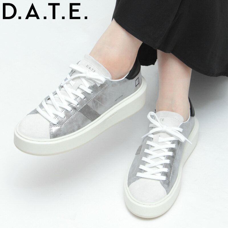 【20%OFF】【正規品】デイト スニーカー D.A.T.E. DATE HILL LOW PLATFORM STARDUST SILVER ローカット ローテ...