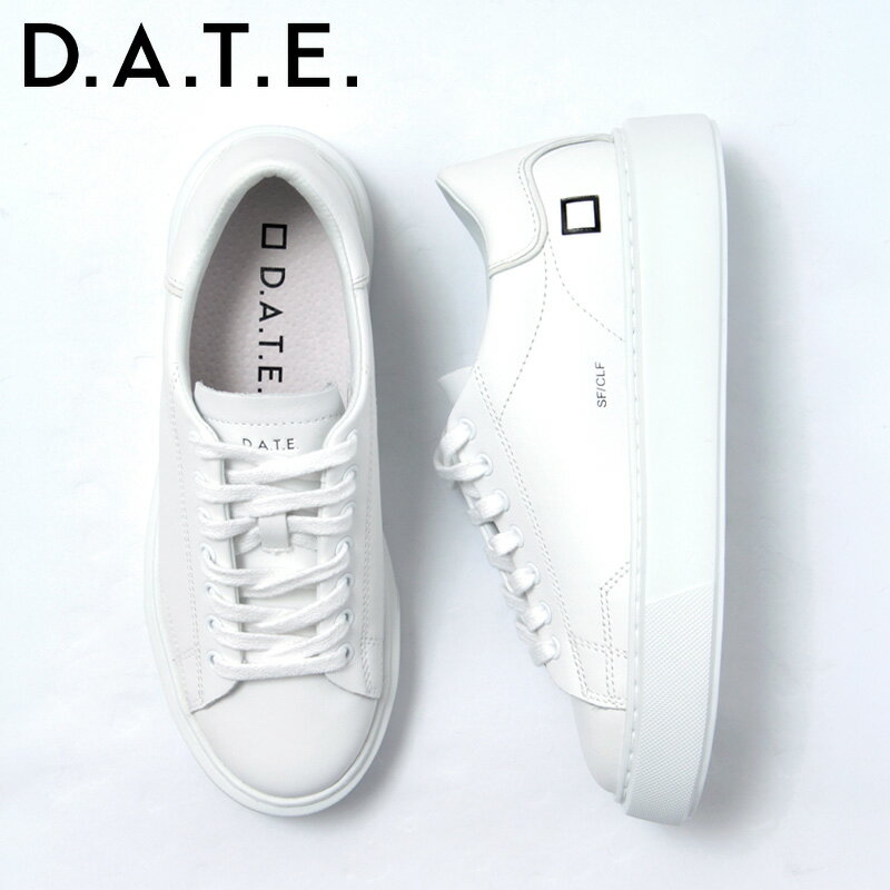 デイト スニーカー D.A.T.E. DATE ローカット ローテクスニーカー 白スニーカー 本革 レザー ホワイト レースアップ レディース スフェラカーフ SFERA CLF ★