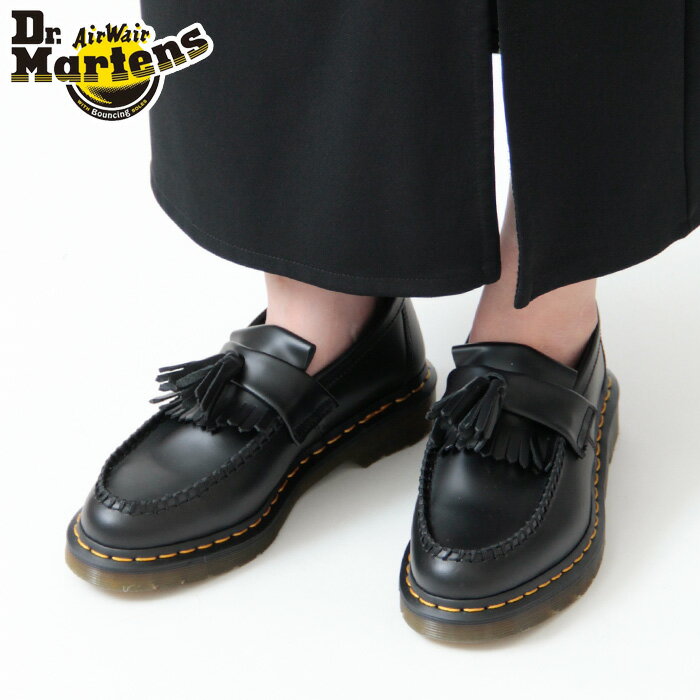 【正規品】ドクターマーチン ローファー dr.martens タッセルローファー イエローステッチ ADRIAN YS エイドリアン 22209001 本革 ブラック 黒 レディース ★