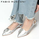 【クーポン】【正規品】fabio rusconi ファビオルスコーニ パンプス ローヒール フラットパンプス ポインテッド ミュール バックストラップ シアー ...