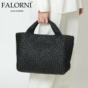 ファロルニ 【正規品】ファロルニ FALORNI バッグ トートバッグ イントレチャート メッシュ編み 本革 イタリア製 A4 横 ブラック 黒 レディース F00021 ★