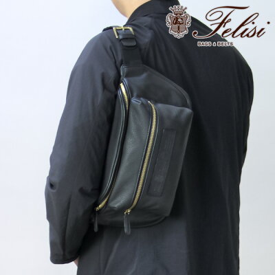 【10%クーポン】【正規品】フェリージ バッグ felisi ボディバッグ ショルダーバッグ ボディーバッグ 斜めがけ 本革 肩掛け ブラック 黒 メンズ レディース ブランド 799/10/LD