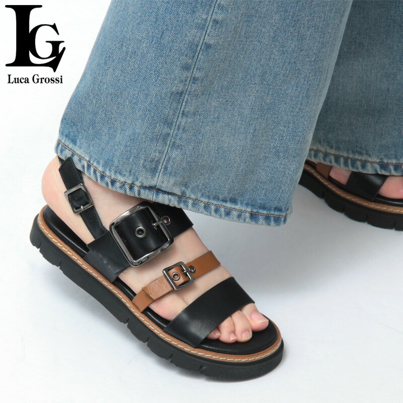 【クーポン】【正規品】LUCA GROSSI ルカグロッシ サンダル ベルトサンダル バックストラップ 本革 レディース L968S ★