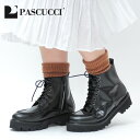 【クーポン】【50%OFF】【正規品】パスクッチ ブーツ PASCUCCI サイドジップ 厚底 タンクソール レースアップ 編み上げ 7穴 本革 レディース 5...