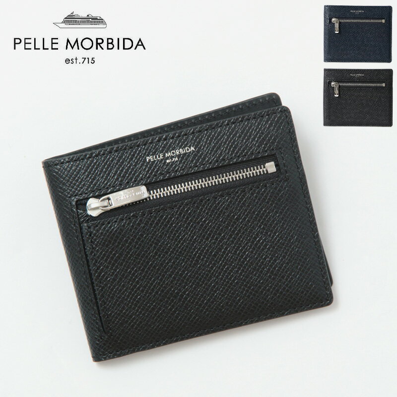 Rakuten - ペッレモルビダ 財布 PELLE MORBIDA ペレモルビダ 二つ折り財布 ミニウォレット ミニ財布 日本製 レザー 本革 メンズ BARCA バルカ キャッシュレス 薄い BA329