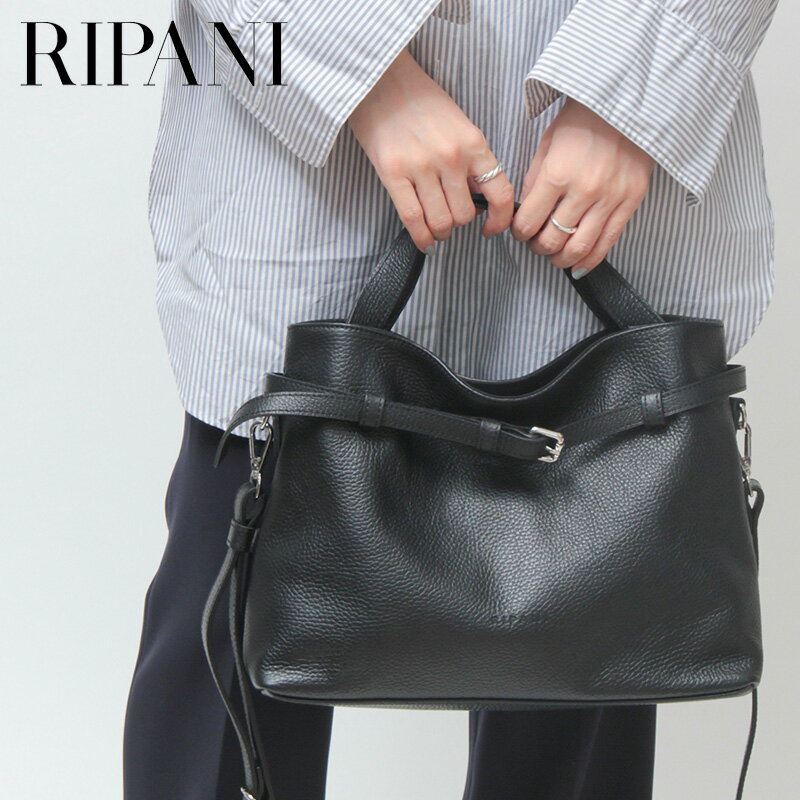 【20％OFF】【正規品】リパーニ バッグ RIPANI トートバッグ ショルダー 肩掛け 斜め掛け 2way 横長 ベルトデザイン レザー ハンドバッグ 本革 牛革 レディース LUISA I771OJ セール 【返品不可】