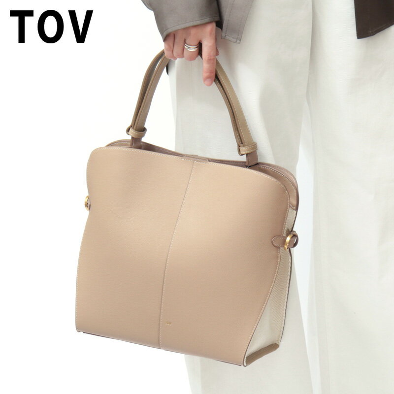 Rakuten - 【クーポン】tov バッグ トーヴ トートバッグ ワンハンドルバッグ 本革 レザー ファブリック コンビ 肩掛け レディース RIEN FABRIC COMBINATION S リアン T26S07B593 ★