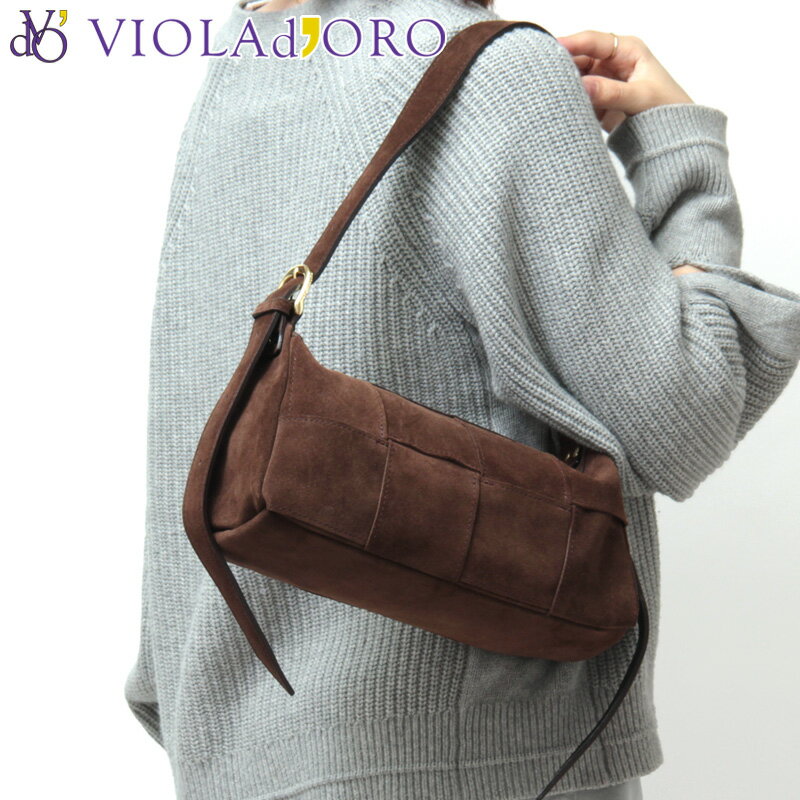 【10％クーポン】ヴィオラドーロ バッグ VIOLAD’ORO ショルダーバッグ クロスボディ 横長 スエード メッシュ 斜めがけ ELMO エルモ レディース V-8989のサムネイル