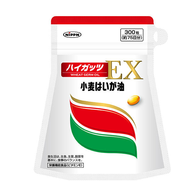 ハイガッツEX300粒★小麦本来のすぐれた栄養バランスが実現しました♪★小麦1トンの原料からわずか100gしか搾れない貴重なものです♪★スーパービタミンEトコトリエノール配合♪★不規則生活・ストレスの多い現代社会のうるおい健康維持オイルに♪