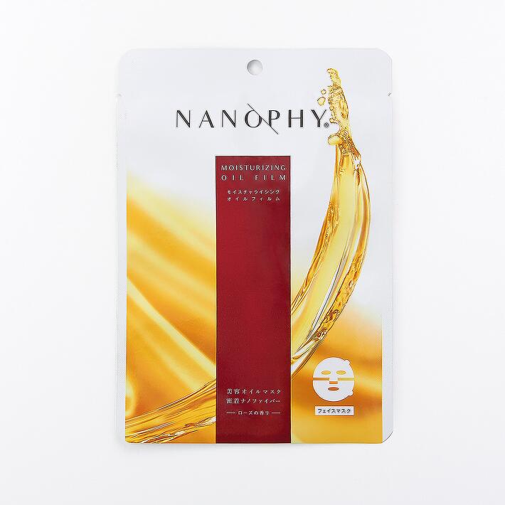 NANOPHY MOISTURIZING OIL FILM フェイスマスク1セットローズの香り★ピタッと密着透明フィルム採用♪★ナノファイバーで形成された0.05mmフィルム♪★スクワラン・オリーブ・ホホバ・ローズヒップ・アルガンの5種オイル配合♪★乾燥季節の保湿潤肌に♪