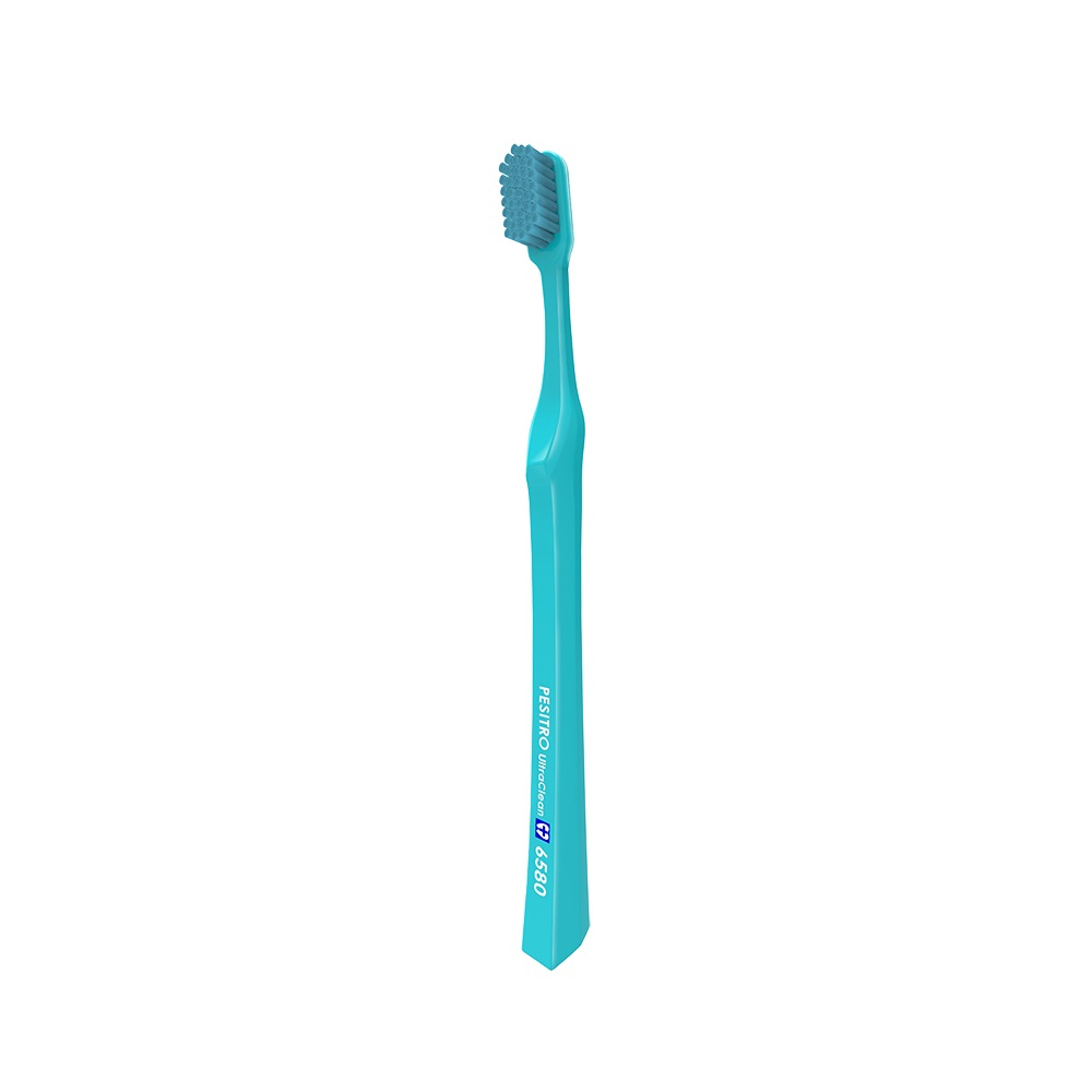 PESITRO@Ultra Clean6580 TOOTH BRUSH@uVatb-b1̃wbhɂȂ6580{Aт邱Ƃŏ_炩ȐSn悢\ɁuVɂ0.10mm̋ɍׂ̓Ȗэނgp􂱂̏_炩߂̖тs邱ƂȂIɂꂢɁ