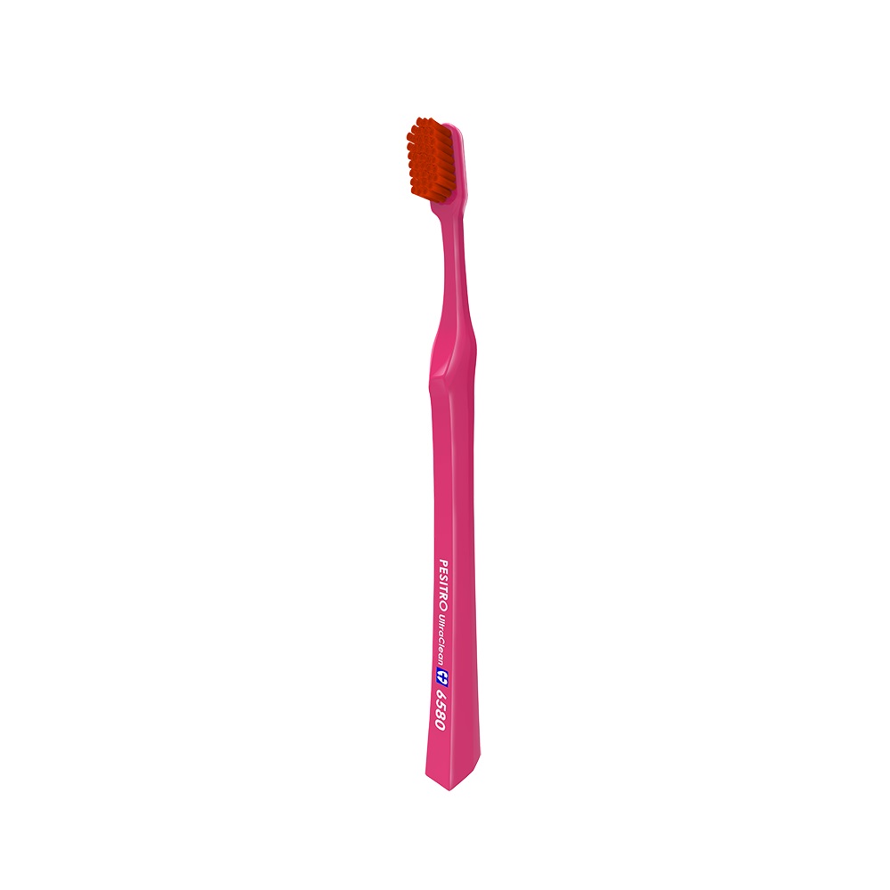 PESITRO@Ultra Clean6580 TOOTH BRUSH@uVatb-o1̃wbhɂȂ6580{Aт邱Ƃŏ_炩ȐSn悢\ɁuVɂ0.10mm̋ɍׂ̓Ȗэނgp􂱂̏_炩߂̖тs邱ƂȂIɂꂢɁ