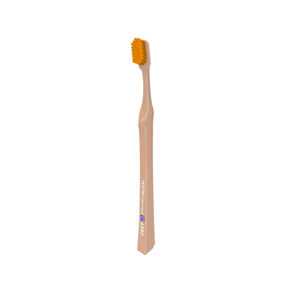 PESITRO@Ultra Clean6580 TOOTH BRUSH@uVatb-p1̃wbhɂȂ6580{Aт邱Ƃŏ_炩ȐSn悢\ɁuVɂ0.10mm̋ɍׂ̓Ȗэނgp􂱂̏_炩߂̖тs邱ƂȂIɂꂢɁ