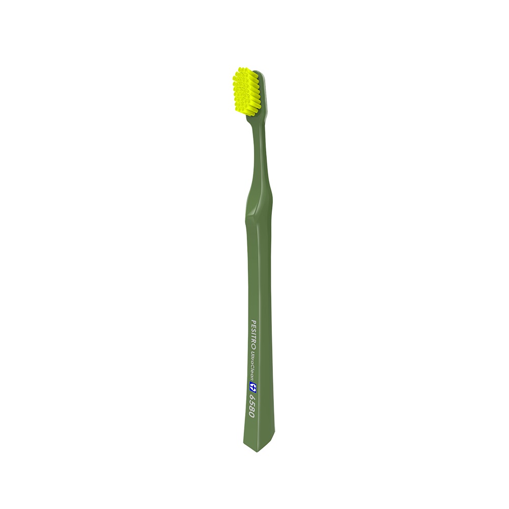 PESITRO@Ultra Clean6580 TOOTH BRUSH@uVatb-v1̃wbhɂȂ6580{Aт邱Ƃŏ_炩ȐSn悢\ɁuVɂ0.10mm̋ɍׂ̓Ȗэނgp􂱂̏_炩߂̖тs邱ƂȂIɂꂢɁ