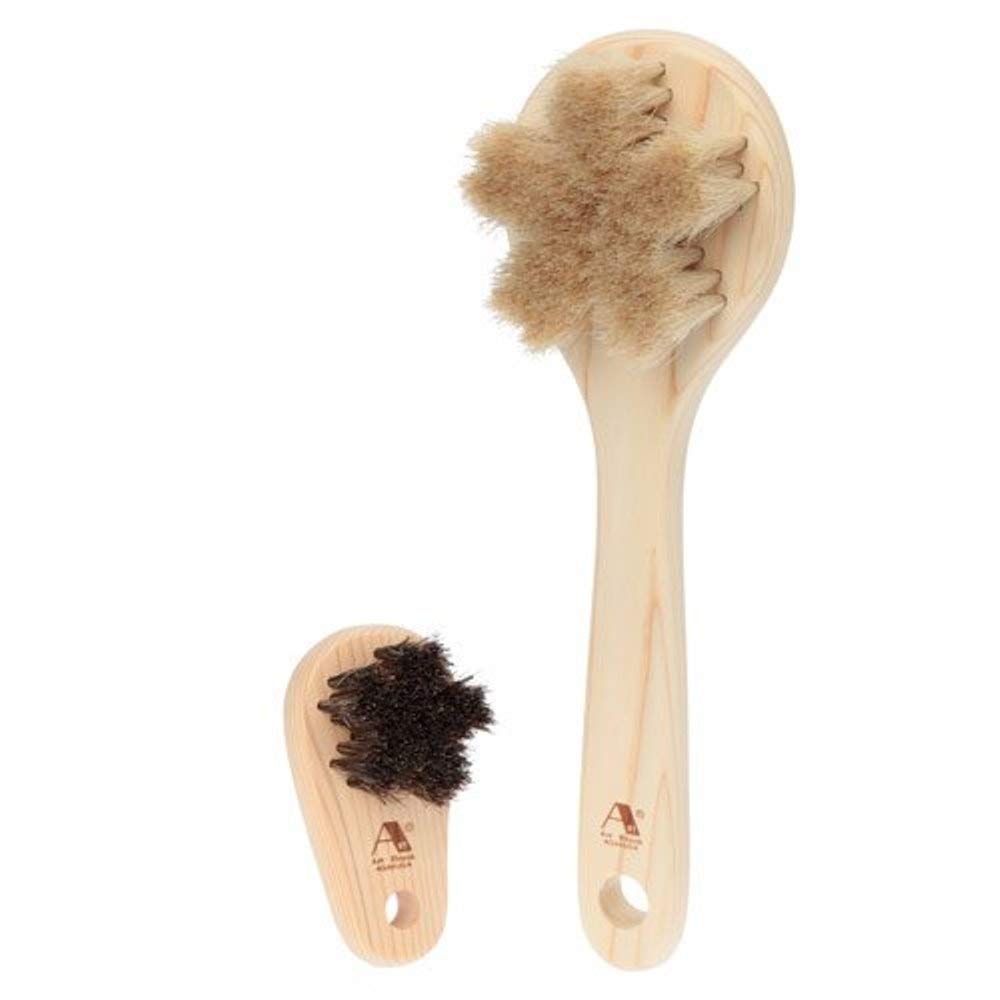 送料無料♪★ボディ&つま先ケアに♪浅草アートブラシ バスタイムセット★5つの独立した花びらを模した毛の束の形状から身体の曲面や凹凸に順応するようにボディや足指の...