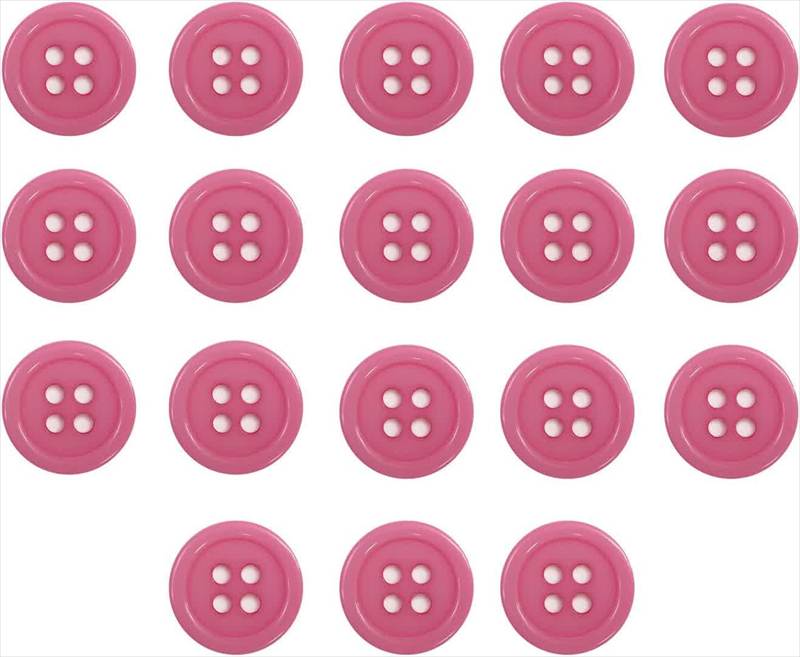 樂天商城 - 四つ穴ボタン 【ピンク】 ツヤあり カラー ボタン シャツボタン 18個入り 【12.5mm】 きらきらぷんぷん丸 B-853