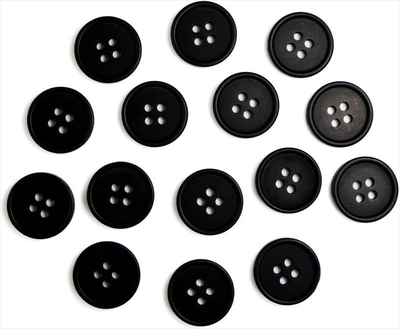 樂天商城 - 四つ穴ボタン 【ブラック ツヤなし】 黒 ベーシック シンプル 15個入り【18mm】きらきらぷんぷん丸 B-045