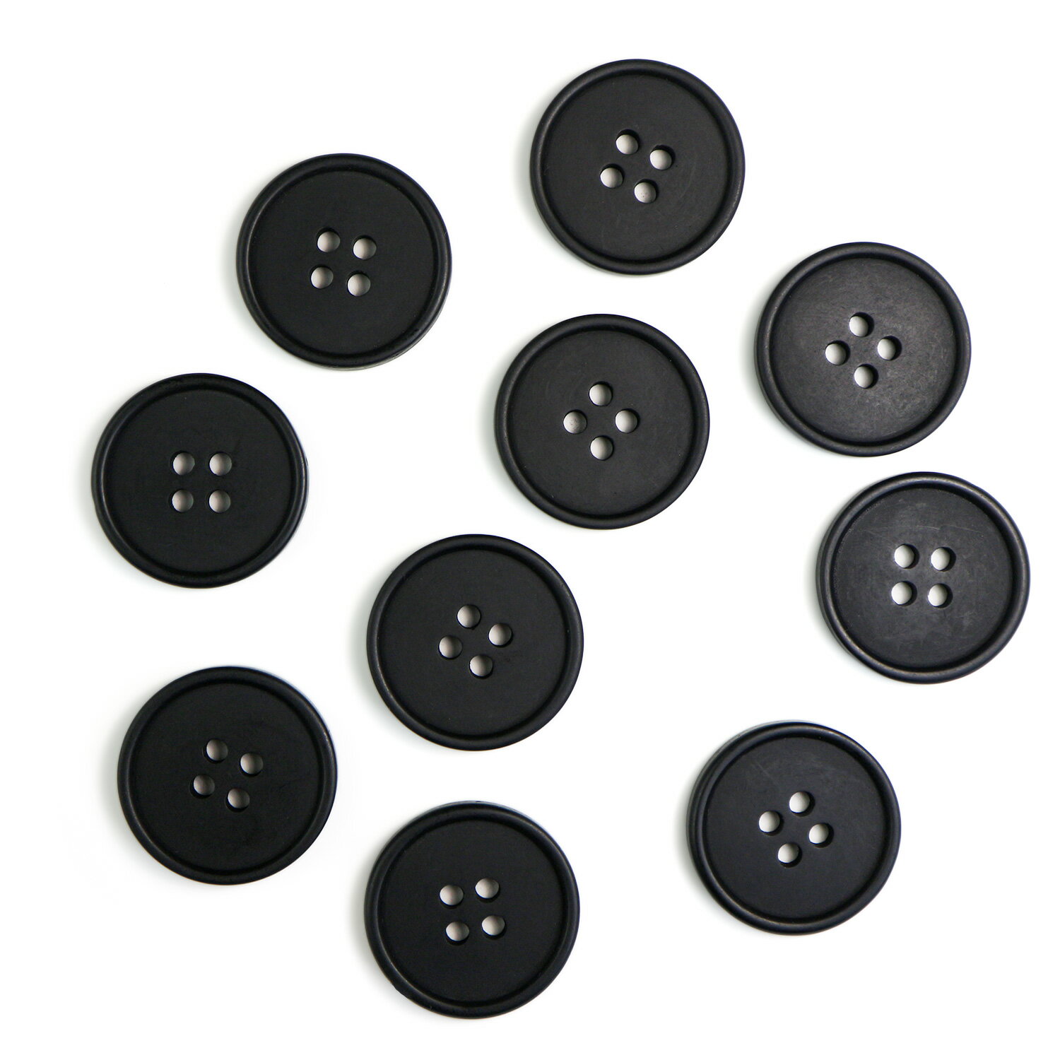 樂天商城 - 四つ穴ボタン 【ブラック ツヤなし】 黒 ベーシック シンプル 10個入り【20mm】きらきらぷんぷん丸 B-046