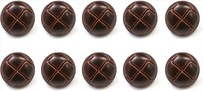 革調ボタン レザー調 【ブラウン】 スーツ コート ジャケット ブレザー フロント 袖口 10個入り 【15mm】 きらきらぷんぷん丸 B-059