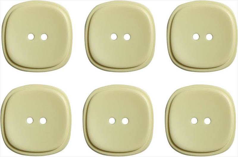 樂天商城 - 二つ穴ボタン 四角 スクエア【イエロー】黄色 6個入り マット【28mm】ツヤなし シンプル 樹脂製 手芸 おしゃれ 可愛い きらきらぷんぷん丸 B-1237