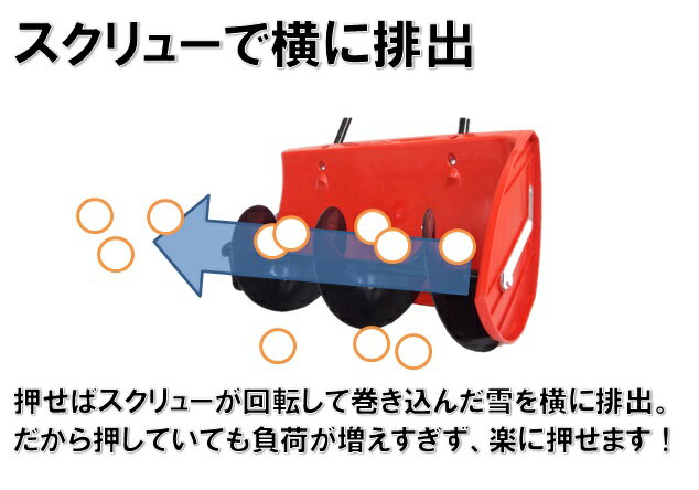 【送料無料】スクリュー式除雪機　ローリングラッセル　　　　手押し 雪かき 除雪器 ローラー 回転式 プッシャー 新雪用 スコップ 積雪 ゆきかき 除雪スコップ 除雪ダンプ 排雪 回転雪かき スノープッシャー 雪押し ハンドル 簡単 手軽 ショベル シャベル