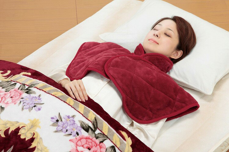 肩当て　2色組　　　寝具　あったか　冷え防止　首筋　冷え性　冷え症　マイクロファイバー　部屋着　パジャマ　湯上り　風呂上り　ネイビー　レッド　ブルー　ワイン