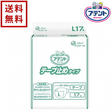 アテント テープ止めタイプ 大王製紙 Lサイズ 1ケース 17枚×4袋【送料無料】介護用品 紙おむつ 紙パンツ パンツタイプ 尿取りパッド 大人用おむつ 老人用 大人用オムツ 失禁用品 自宅介護