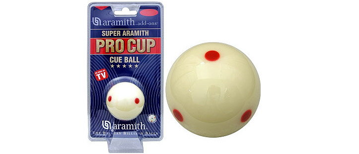 世界の大会で使用されているスタンダードボール。6つの赤いドットにより、手球の動きがとてもよく分かります。