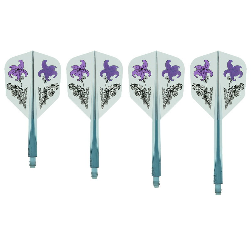 ダーツ フライト コンドル アックス 桔梗の花 スモール クリアブルーグリーン 岩田夏海選手