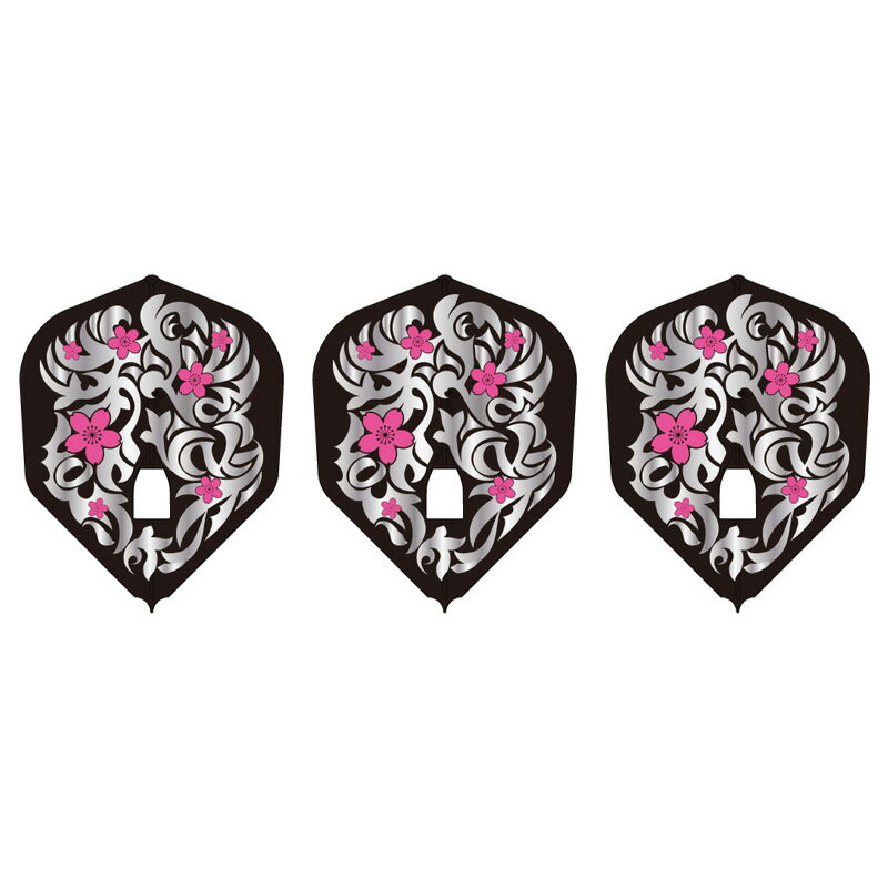 ダーツ フライト エルフライト×ダイナスティー PRO 大和久明彦 ver.2 シェイプ ブラック×シルバー シャンパンリング対応