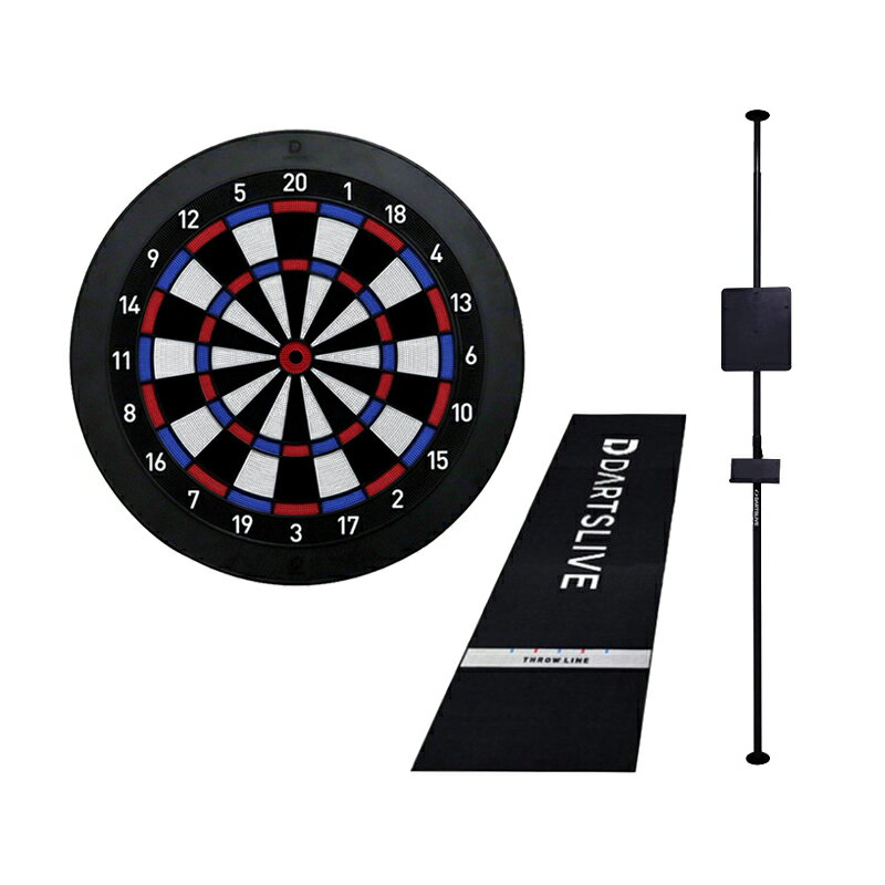 ダーツボード セット ダーツライブホーム (dartslive home) & DARTSLIVE ポールスタンド & Home 防炎スローマット [自宅 ダーツセット オンライン対戦 家庭用ダーツボード]