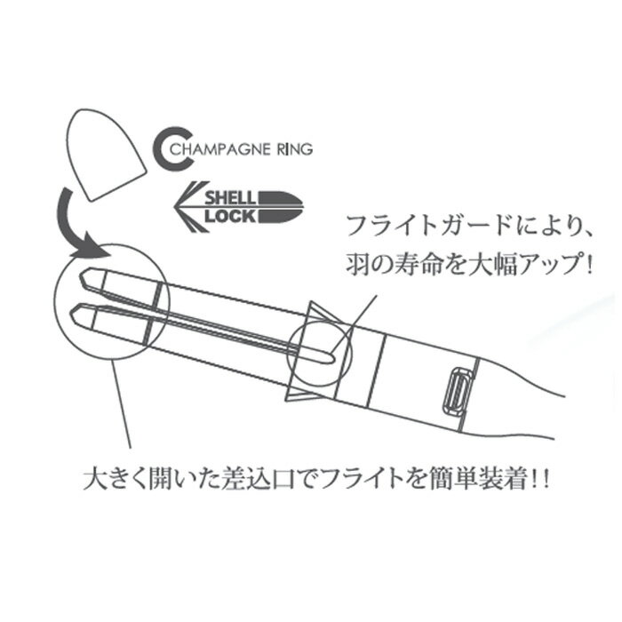 ダーツ シャフト エルシャフト カーボン ロックスリム ブラック