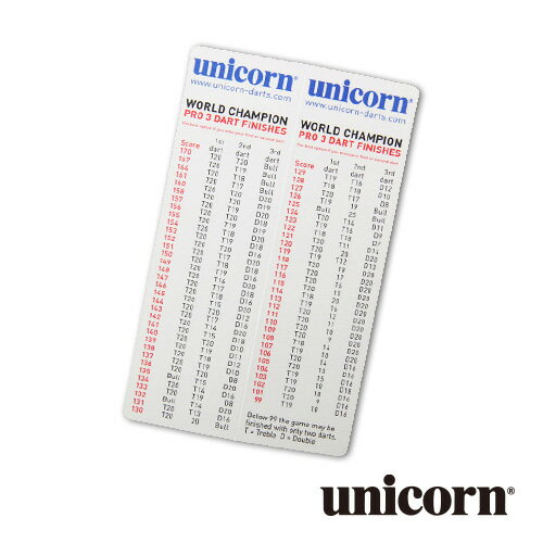 ダーツ アクセサリー unicorn CHECKOUT POCKET CARD (メール便OK/1トリ)