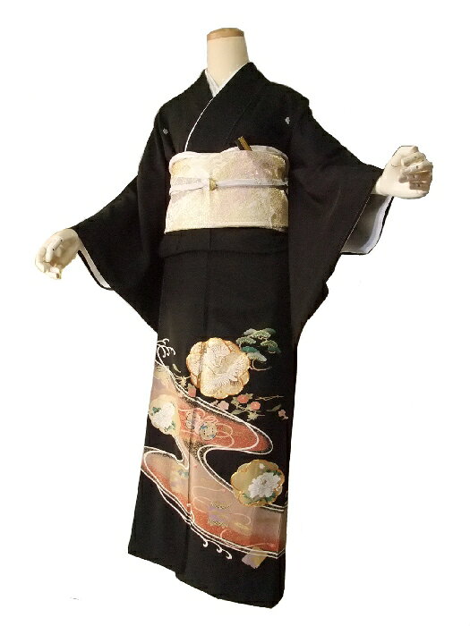 【レンタル】【往復送料無料】黒留袖レンタルセットrto011（適応身長153cm〜165cm）