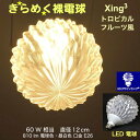 3Dデザイン電球 Xing3 60W相当 サイズ12cm おしゃれ きらめく きらめき トロピカルフルーツ風 オリジナルLED電球 電球色 昼白色 裸電球 口金E26 大きい 大形 大型ボール型 ボール球 きらきら きらめく 光の彫刻 光の装飾 廊下 トイレ 玄関 階段 天井 直付け 天井照明