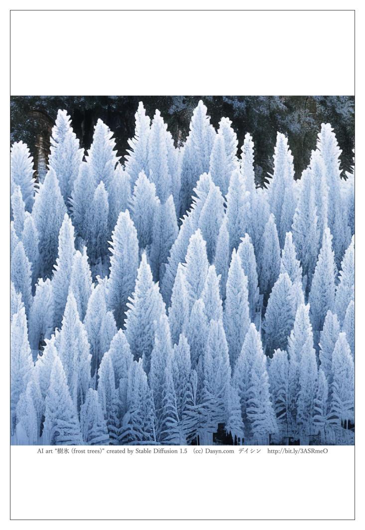 【冬】季節の AIアート ポストカード 絵はがき 「樹氷」 冬の風景 写真風アート オリジナル絵葉書