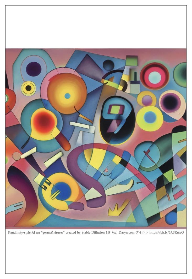 近代絵画風 AIアート ポストカード 絵はがき 「カンディンスキー風の細菌とウイルス」 近代画家風 近代画風アート 近代絵画風 Wassily Kandinsky オリジナル絵葉書