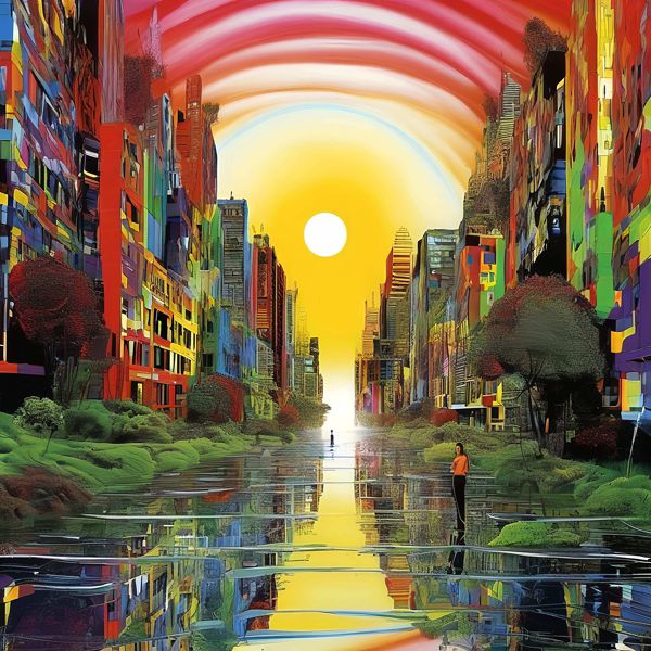 乐天商城 - AIアートポスター カナブストラクド「M.ニナガワ的弓なき超現実」 Kanabstracd オリジナルアート作品 アートポスター アートプリント 壁掛けアート ウォールアート インテリア デジタルアート 現代アート