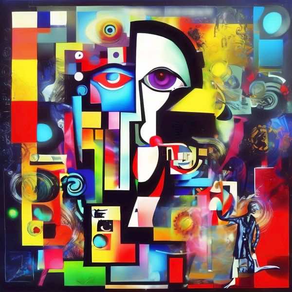 AIアートポスター カナブストラクド「メッツァンジェ的有刺なき超現実」 Kanabstracd オリジナルアート..