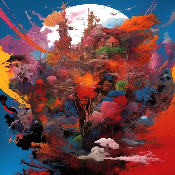 AIアートポスター 不条理主義に影響され市松模様の影響を排したカナブストラクドとゲルハルト・リヒターの共作風… オリジナルアート作品 アートポスター アートプリント インテリア