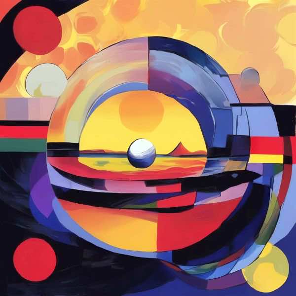 AIアートポスター カナブストラクド「H.A.クリント的有刺なき超現実」 Kanabstracd オリジナルアート作..