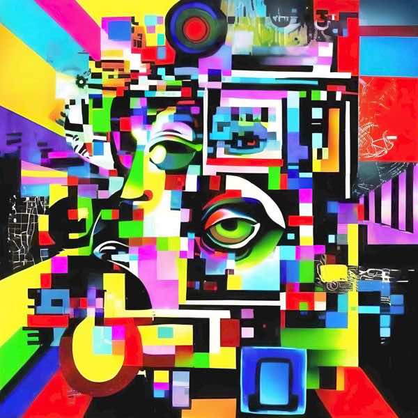 AIアートポスター カナブストラクド「メッツァンジェ的有刺なき超現実」 Kanabstracd オリジナルアート..